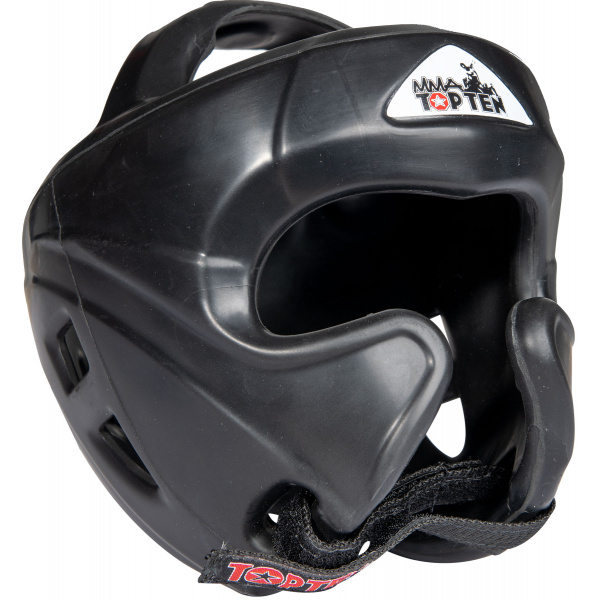 top-ten-headguard-mma-black-4363-left.jpg Kopfschutz „MMA“ mit Jochbeinschutz - schwarz, Gr. M – Bild 1