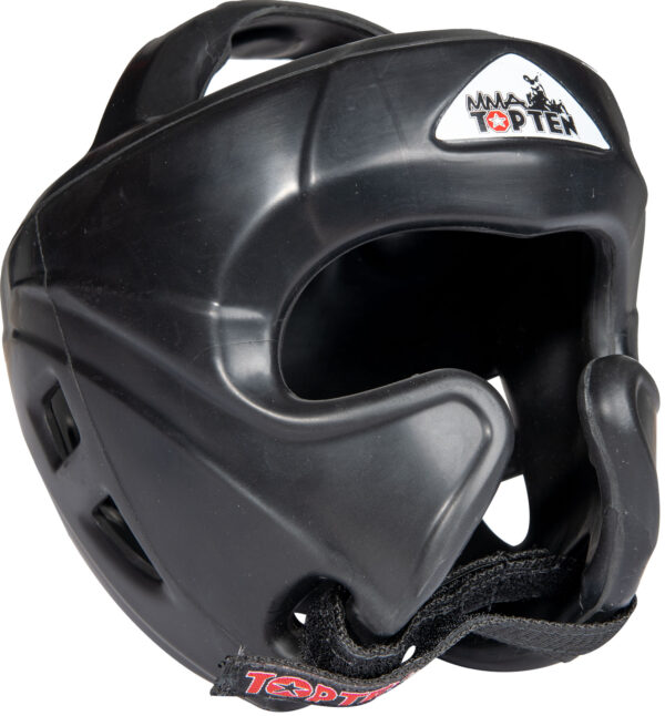 top-ten-headguard-mma-black-4363-left.jpg Kopfschutz „MMA“ mit Jochbeinschutz - schwarz, Gr. M – Bild 1