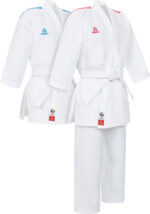 Karate-Gi Set „Kumite“ - weiss, mit rotem und blauem Schulterstick