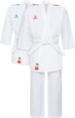 Karate-Gi Set „Kumite“ - weiss, mit rotem und blauem Schulterstick – Bild 2