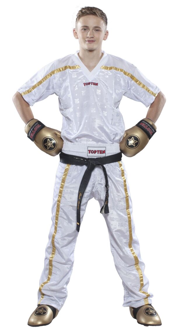 T-Shirt mit V-Ausschnitt zum Kickboxen „Kickboxjacke Mesh“ – Bild 2