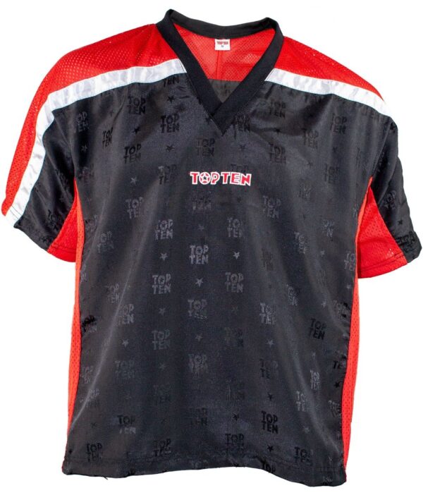 top-ten-t-shirt-v-neck-for-kickboxing-mesh-1625_13-6.jpg T-Shirt mit V-Ausschnitt zum Kickboxen „Kickboxjacke Mesh“ – Bild 1